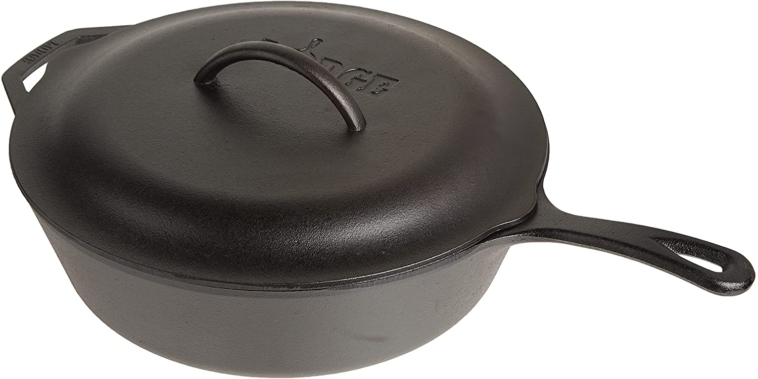 Iron Skillet w/lid, DEEP (5-qt.)